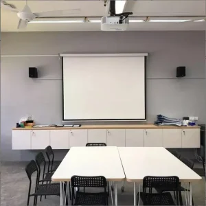 Electric display Screen Projector with wired and non-wired remote 300 x 300 cm