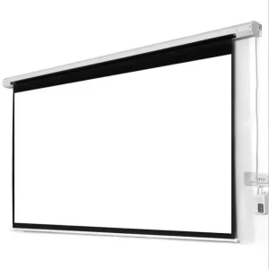Motorized Projection Screen Electric Roll Up Projector Screen With Remote 180 X180 cm