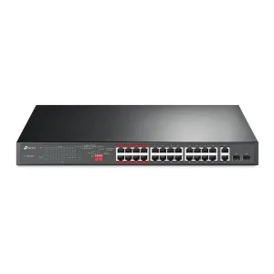 TP-Link TL-SL1226P 24-Port 10100Mbps + 2-Port Gigabit Unmanaged PoE+ Switch_